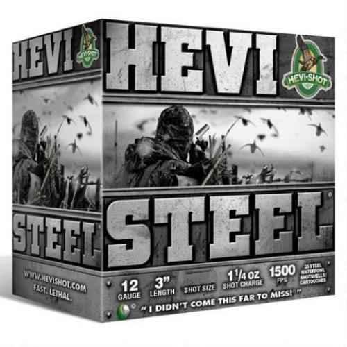 12 Gauge 25 Rounds Ammunition Hevi-Shot-Environ Metal 3" 1 1/4 oz Steel #2