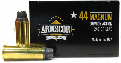 Armscor 44 Rem Magnum 240 Grain Semi-Wadcutter â€“ High-Quality Reloadable Ammunition