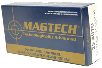25 ACP 50 Rounds Ammunition MagTech 50 Grain Full Metal Jacket