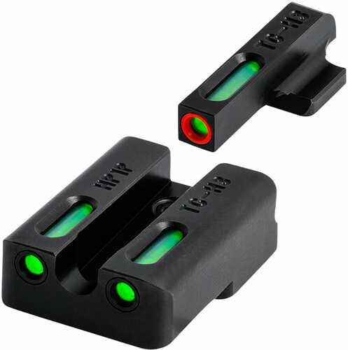 Truglo Tfx Pro Square Front / U-FALSEtch Rear Tritium Fiber Optic Sight Color - Green Orange Outline - Western Gun Store