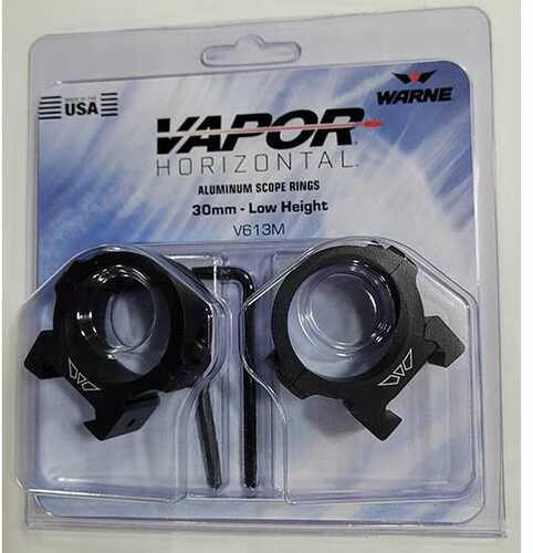 Warne Scope Mounts Vapor Horizontal 30MM Low Matte Rings - Western Gun Store