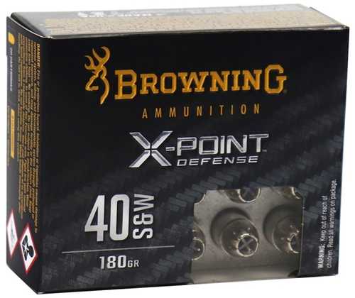Browning X-Point Defense 40 S&W 180 Grain â€“ Consistent Expansion and Performance