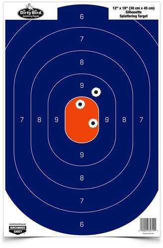 Birchwood Casey Dirty Bird Silhouette Target - 12"x18" Blue/Orange 50 Pack - Western Gun Store