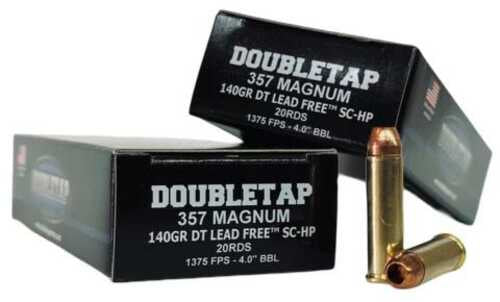 DoubleTap Ammunition 357 Magnum 140 Grain Solid Copper Hollow Point â€“ Lead Free 20 Round Box