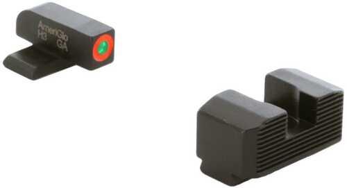 Ameriglo Green Tritium Orange Outline Front Black Serrated Rear Sight Hellcat Standard - Western Gun Store