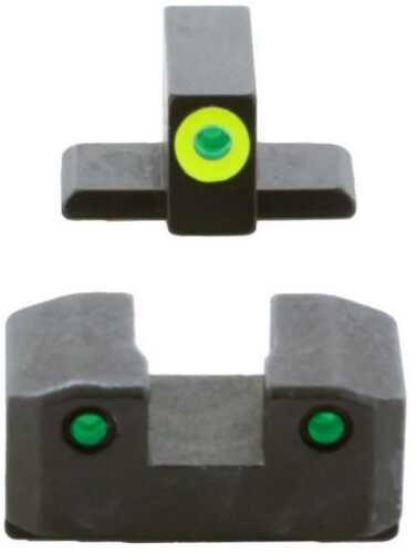 Ameriglo Trooper Tritium HAndgun Sight Set For Sig With #6 Front And #8 Rear Green Rear Green With LumiGreen Front - Western Gun Store