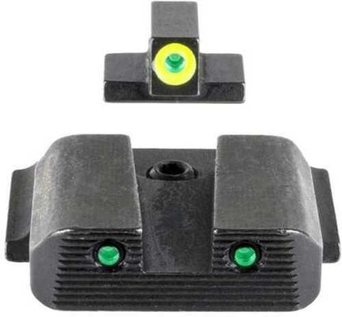 Ameriglo Trooper Tritium Handgun Sight Set For S&W M&P Shield (Excludes EZ) Green Rear Green With LumiGreen Front - Western Gun Store