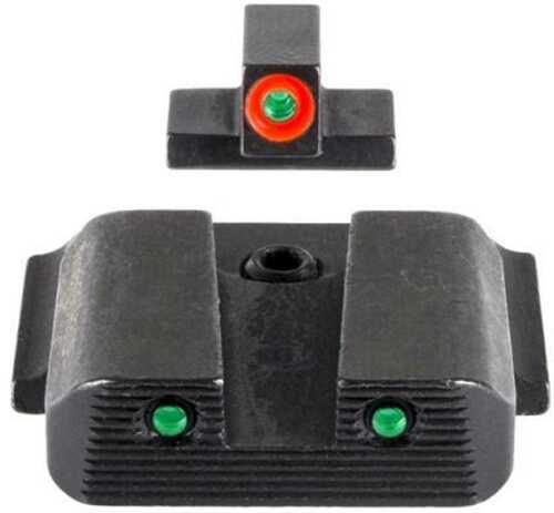 Ameriglo Trooper Tritium Handgun Sight Set For S&W M&P Shield (Excludes EZ) Green Rear Green With Orange Front SW-823 - Western Gun Store