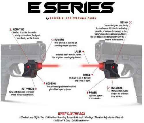 Viridian E Series Red Laser Black Savage Stance w/ Kydex Holster IWB RH
