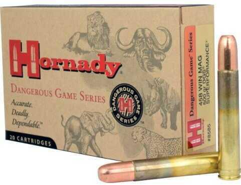 Hornady 458 Winchester Magnum 500 Grain Solid - 20 Rounds for Big Game KFALSEckdown