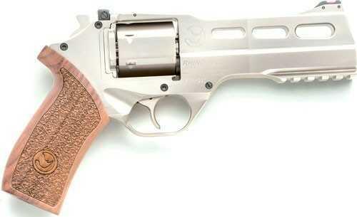 Chiappa White RhiFALSE 50DS Revolver 357 Magnum 5" Barrel 6 Rounds Wood Grips Nickel Plated Finish