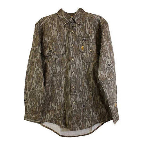 Browning Wasatch-CB Long Sleeve Shirt Mossy Oak Original Bottomlands, Small - Western Gun Store