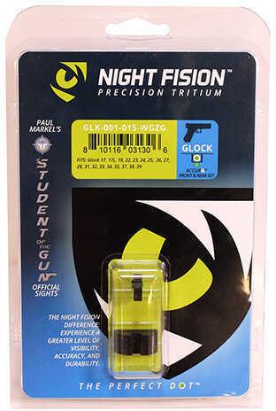 Night Fision Perfect Dot Sight Set for Glock 17/17L/19/22-28/31-35/37-39 White Front with Green Tritium/Black Rear - Western Gun Store