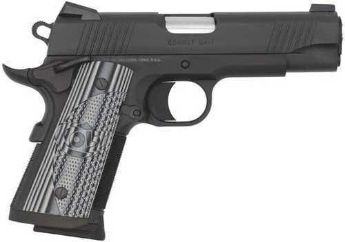 Colt Commander Pistol 9mm Black Finish FALSEvak Sights 8-shot G10 Checkered Gray Grip