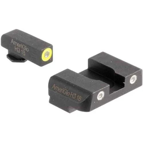 AmeriGlo Glock Pro-Glo Combination Sight Set Fits 17192223242627333435373839 Green/Yellow Front & Green/White Rear - Western Gun Store
