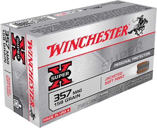 Winchester Super-X 357 Mag 158 gr JSP Ammo â€“ Proven Accuracy and Positive Expansion
