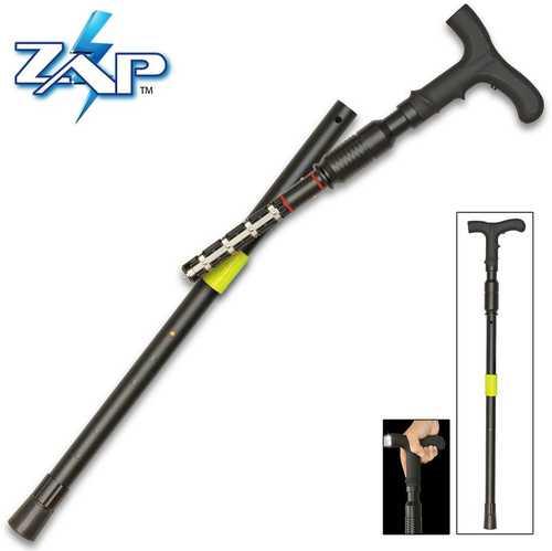 PS Products PSP Zap Covert Walking Cane Stun Gun 1,000,000 Volts Black with Led Light Adjustable 30.5-37.5" ZAPCOVERTCANE - Western Gun Store
