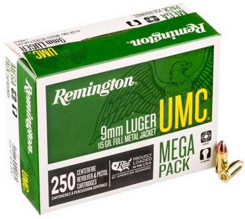 Remington UMC Mega Pack 9mm Luger Ammo â€“ Superior Performance 250 Round Box