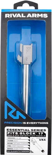 Rival Arms RA-RA22G102D Essential V2 Drop-In Barrel 9mm Luger 4.49" Stainless Steel Finish & Material with Threading for Glock 17 Gen3-4