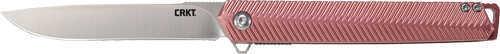 Columbia River Stylus 3.18" Folding Drop Point Plain Satin 12C27 Sandvik Blade Maroon Aluminum Handle