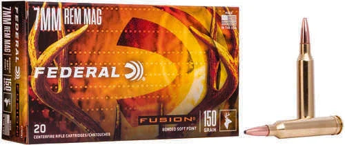 7mm Remington Magnum 20 Rounds Ammunition Federal Cartridge 150 Grain Soft Point