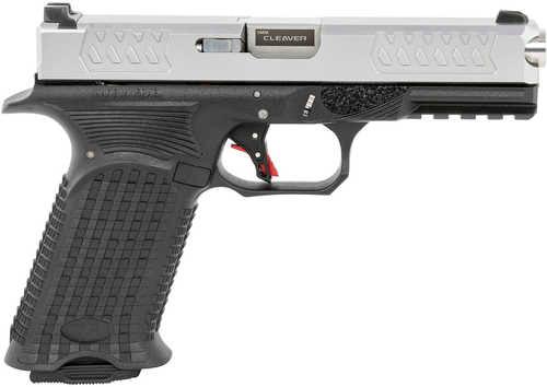 Bul Armory Axe Cleaver Striker Fired Semi-Auto Pistol 9mm Luger 4.49" Barrel 17Rd Magazines 3-Dot Dovetail Sights Serrated Silver Stainless Steel Slide Black Polymer Finish