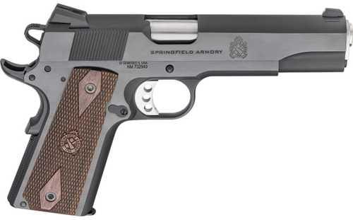 Springfield Armory 1911 Garrison Semi-Automatic Pistol .45 ACP 5" Forged, Match Grade Barrel (1)-7Rd Magazine Low Profile 3-Dot Sights Crossed CanFALSEn Wood Laminate Grips Black Finish