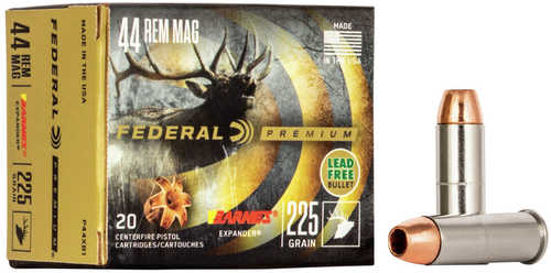 Federal Premium Hunting 44 Rem Mag 225 gr Barnes Expander BRX Ammo â€“ Reliable Performance and Precision