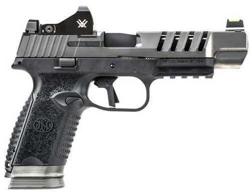 FN 509 LS Edge Double Action Only Semi-Automatic Pistol 9mm Luger 5" Hammer Forged Target Crown Barrel (3)-10Rd Magazines Fiber Optic Front Blackout FALSEtch Rear Sights With Vortex Viper Red Dot Included Matte Polymer Finish