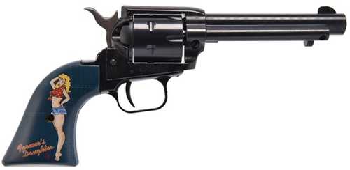 Heritage Manufacturing Rough Rider Pin-Up Single Action Revolver .22 Long Rifle 4.75" Barrel 6Rd Capacity Custom Farmers Daughter Grips Blued Finish