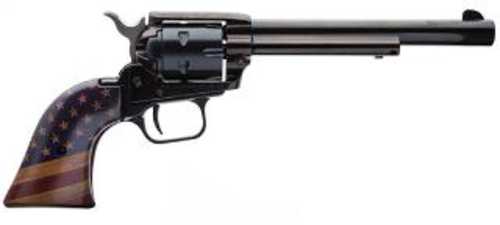 Heritage Rough Rider Small Bore Single Action Revolver .22 Long Rifle 6.5" Barrel 6 Round Capacity Fixed Sights Gold USA Flag Grips Black Finish