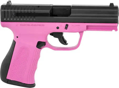 FMK 9C1 G2 Single Action Only Semi-Automatic Pistol 9mm Luger 4" Stainless Steel Barrel (1)-10Rd Magazine Serrated Black Carbon Slide Pink Polymer Finish