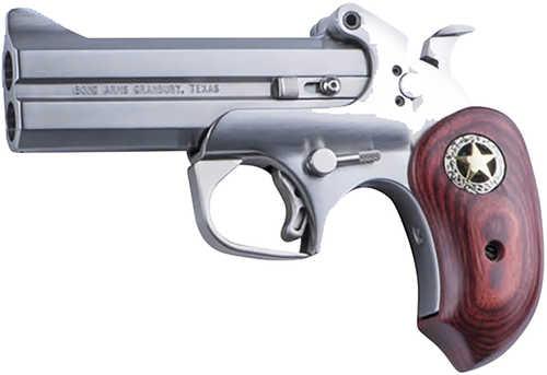 Bond Arms Derringer Series Rustic Ranger Specialty Handgun Single Action Pistol 410 Bore/45Colt 4.25" Barrel 2Rd Capacity Front Blade/Fixed Rear Sights Rorewood Grips Stainless Steel Finish - Western Gun Store