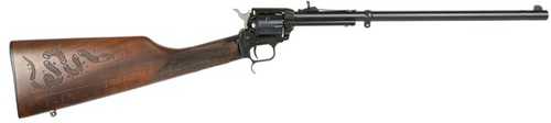Heritage Rough Rider Rancher Carbine Single Action Revolver .22 Long Rifle 16.125" Barrel 6 Round Capacity Join Or Die Walnut Stock Black Oxide Finish