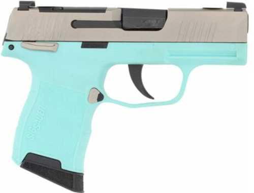 Sig Sauer P365 Semi-Automatic Pistol .380 ACP 3.1" Barrel (2)-10Rd Magazines Night Sights Nickel Slide Turquoise Polymer Finish - Western Gun Store