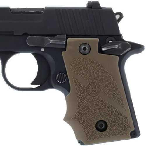 Hogue Sig P238 Grips Rubber w/Finger Grooves, Desert Tan 38003