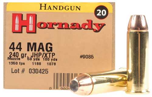 Hornady Custom 44 Rem Mag 240 gr XTP Hollow Point Ammo â€“ Reliable Performance for Hunting and Self-Defense