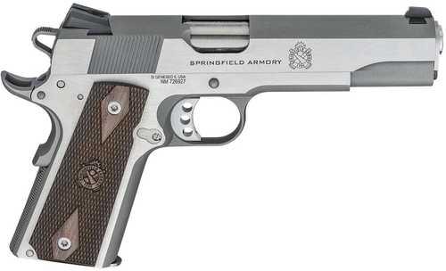 Springfield Armory 1911 Garrison Semi-Automatic Pistol .45 ACP 5" Barrel (1)-7Rd Magazine Crossed CanFALSEn Wood Laminate Grips Stainless Finish - Western Gun Store