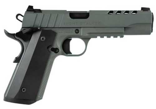 Tisas 1911 Night Stalker Semi-Automatic Pistol 9mm Luger 5" Barrel (2)-9Rd Magazines Thin Tricut Aluminum Grips Platinum Grey Cerakote Finish - Western Gun Store