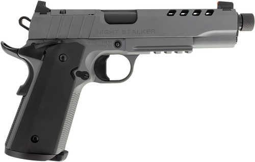 SDS Tisas 1911 Night Stalker SF Semi-Automatic Pistol 9mm Luger 5" Barrel (1)-8Rd Magazine Black AFALSEdized Aluminum Grips Platinum Grey Cerakote Finish