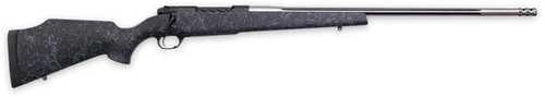 Weatherby Mark V Accumark Bolt Action Rifle 28 FALSEsler 26" Threaded Barrel 3 Round Capacity Black With Gray Webbing Fiberglass Stock Graphite Black Cerakote Finish