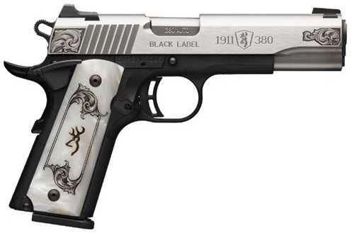Browning 1911-380 Black Label Pistol 380 ACP 4.25" Barrel 8Rd Black And Silver Finish
