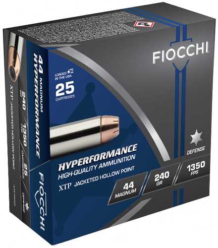Fiocchi 44 Rem Magnum Ammunition â€“ 240 Grain Hollow Point for Superior Performance