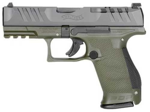 Walther Arms PDP Compact Pistol 9mm Luger 4" Barrel 10Rd Black Slide Green Finish