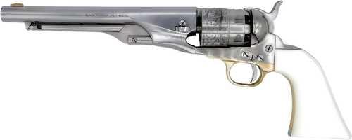 Taylor/Pietta 1860 Army With Ivory Grip White Finish .44 Caliber 8" Barrel Black Powder Revolver