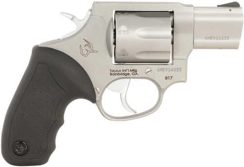 Taurus 817 Medium 38 Special 7 Shot 2" Matte Stainless Steel Barrel, Cylinder & Frame, Black Rubber Grip, Exposed Hammer