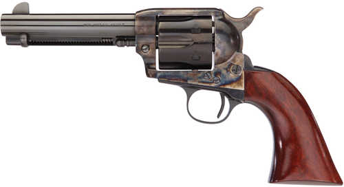 Taylors 1873 SA Cattleman Gunfighter Tuned Single 45 Colt (LC) 4-3/4" Walnut Army Sized Grip Color Case