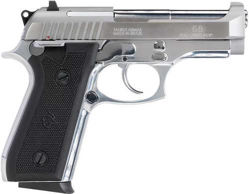 Taurus 58 Pistol 380 ACP 15+1 4" Matte Stainless Steel Barrel, Matte Serrated Stainless Steel Slide, Matte Stainless Aluminum Frame w/Beavertail, Black Polymer Grip