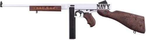 Thompson Navy 250th Anniversary 45 ACP 30+1 16.50" Arctic White & Savage Stainless Cerakote Arctic Steel Barrel & Receiver, Engraved Walnut Fixed Stock, Engraved Wood Grip