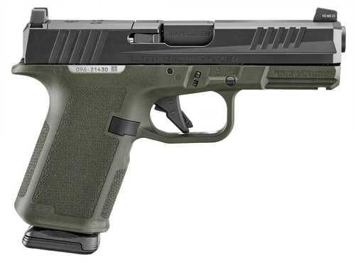 Ruger RXM Compact Frame 9mm Luger 15+1 4" Alloy Steel Black FNC Nitride Barrel & Optic Ready/Serrated Slide, OD Green Polymer Frame w/Accessory Rail, Textured Grip, RMR/RMSc/DeltaPoint Pro Footprint